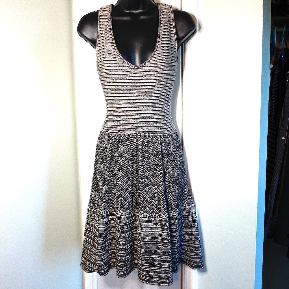 LIQUIDATING Knitted and Knotted shimmer woven dress
